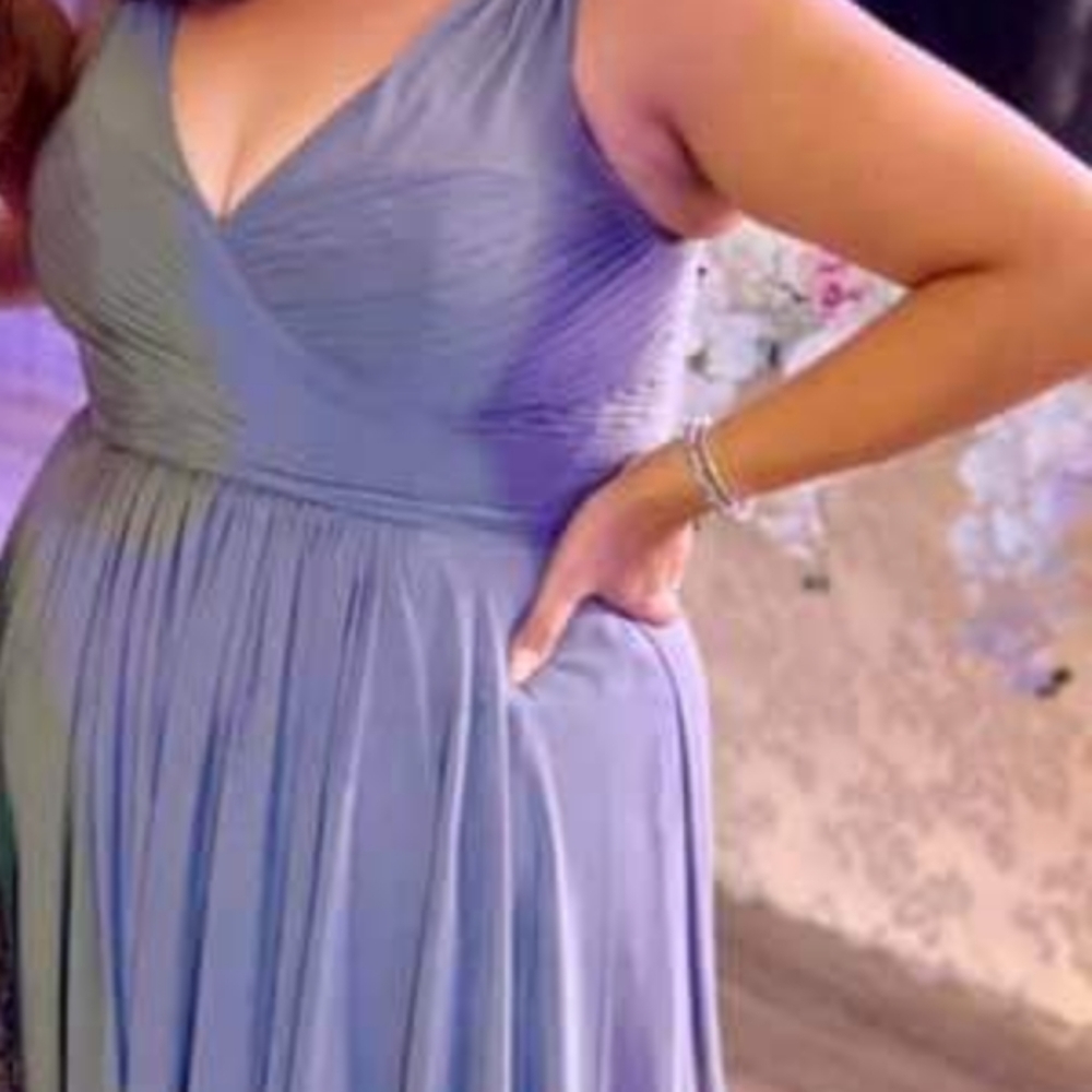 Grey plus size evening gown